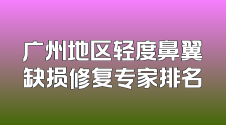 广州地区轻度鼻翼缺损修复专家排名
