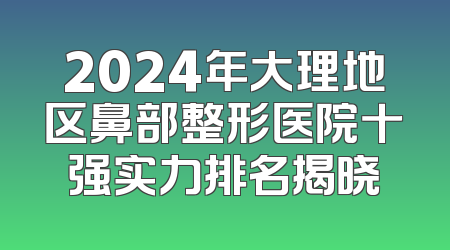 2024年大理地区鼻部整形医院十强实力排名揭晓
