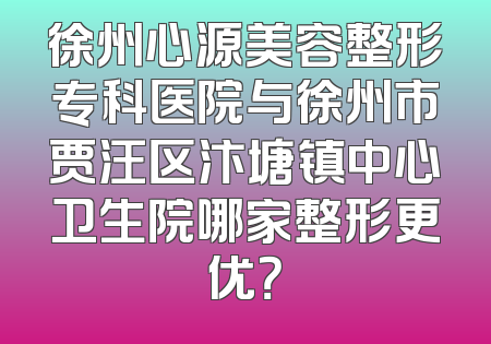 徐州心源美容整形专科医院与徐州市贾汪区汴塘镇中心卫生院哪家整形更优？