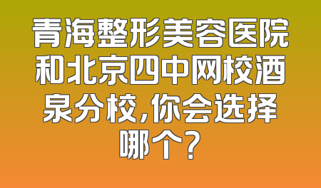 青海整形美容医院和北京四中网校酒泉分校，你会选择哪个？