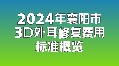 2024年襄阳市3D外耳修复费用标准概览
