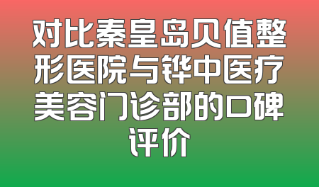 对比秦皇岛贝值整形医院与铧中医疗美容门诊部的口碑评价