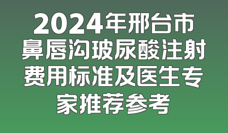 2024年邢台市鼻唇沟玻尿酸注射费用标准及医生专家推荐参考