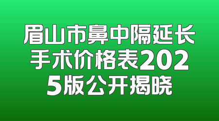 眉山市鼻中隔延长手术价格表2025版公开揭晓