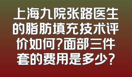 上海九院张路医生的脂肪填充技术评价如何？面部三件套的费用是多少？