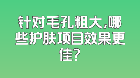 针对毛孔粗大，哪些护肤项目效果更佳？