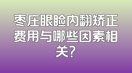 枣庄眼睑内翻矫正费用与哪些因素相关？