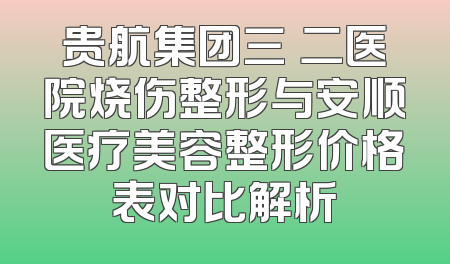 贵航集团三〇二医院烧伤整形与安顺医疗美容整形价格表对比解析