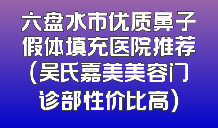 六盘水市优质鼻子假体填充医院推荐（吴氏嘉美美容门诊部性价比高）