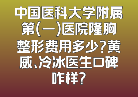 中国医科大学附属第（一）医院隆胸整形费用多少？黄威、冷冰医生口碑咋样？