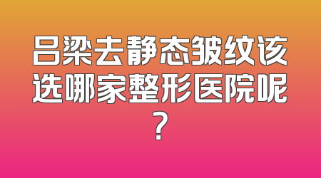 吕梁去静态皱纹该选哪家整形医院呢？