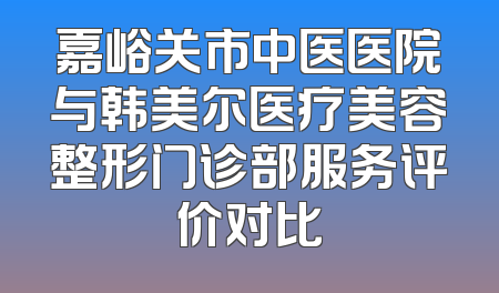 嘉峪关市中医医院与韩美尔医疗美容整形门诊部服务评价对比
