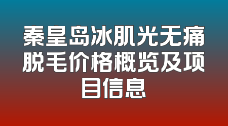 秦皇岛冰肌光无痛脱毛价格概览及项目信息