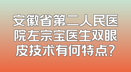安徽省第二人民医院左宗宝医生双眼皮技术有何特点？