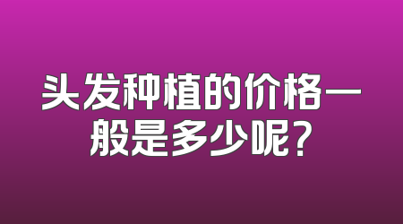 头发种植的价格一般是多少呢？