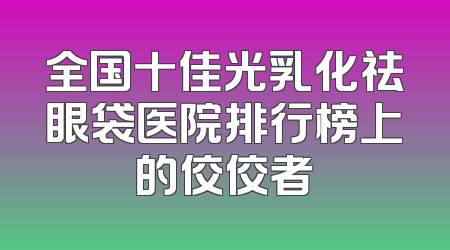 全国十佳光乳化祛眼袋医院排行榜上的佼佼者