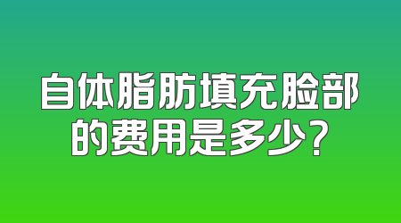 自体脂肪填充脸部的费用是多少？