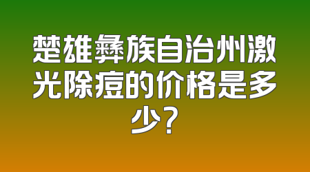 楚雄彝族自治州激光除痘的价格是多少？