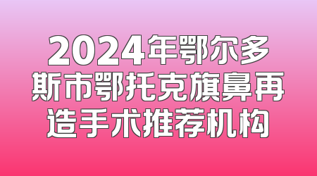 2024年鄂尔多斯市鄂托克旗鼻再造手术推荐机构