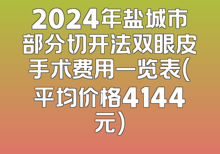 2024年盐城市部分切开法双眼皮手术费用一览表（平均价格4144元）