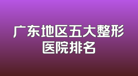 广东地区五大整形医院排名