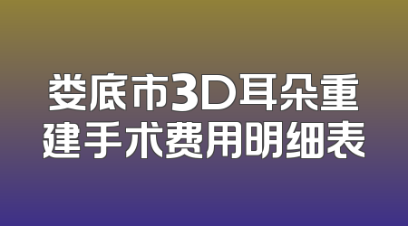娄底市3D耳朵重建手术费用明细表