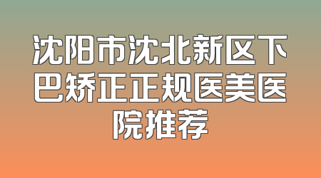 沈阳市沈北新区下巴矫正正规医美医院推荐