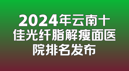 2024年云南十佳光纤脂解瘦面医院排名发布