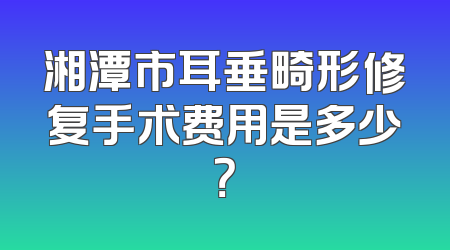 湘潭市耳垂畸形修复手术费用是多少？