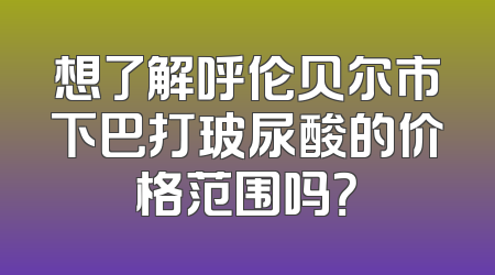 想了解呼伦贝尔市下巴打玻尿酸的价格范围吗？
