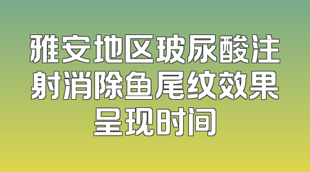 雅安地区玻尿酸注射消除鱼尾纹效果呈现时间