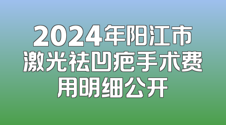 2024年阳江市激光祛凹疤手术费用明细公开