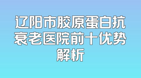 辽阳市胶原蛋白抗衰老医院前十优势解析