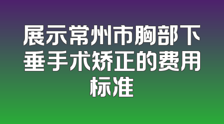 展示常州市胸部下垂手术矫正的费用标准
