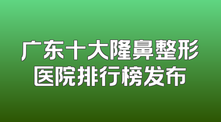 广东十大隆鼻整形医院排行榜发布