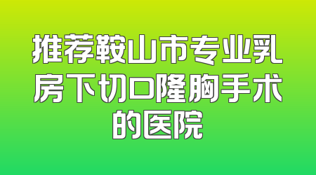 推荐鞍山市专业乳房下切口隆胸手术的医院