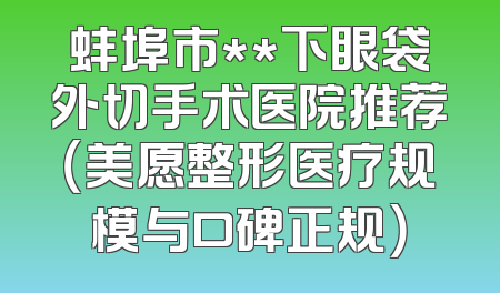 蚌埠市**下眼袋外切手术医院推荐（美愿整形医疗规模与口碑正规）