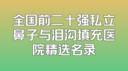 全国前二十强私立鼻子与泪沟填充医院精选名录