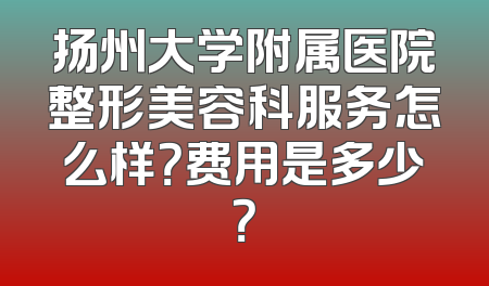 扬州大学附属医院整形美容科服务怎么样？费用是多少？