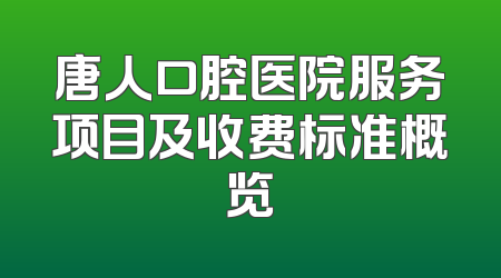 唐人口腔医院服务项目及收费标准概览