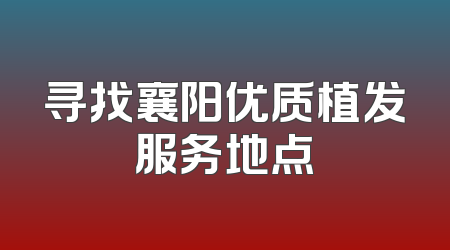 寻找襄阳优质植发服务地点