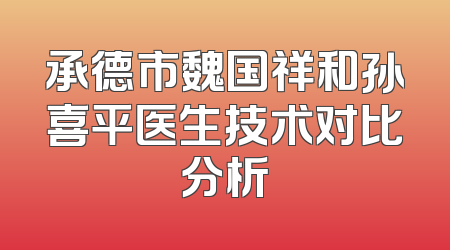 承德市魏国祥和孙喜平医生技术对比分析