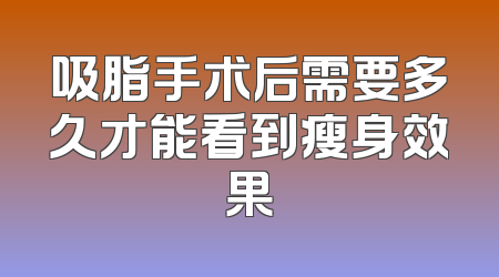吸脂手术后需要多久才能看到瘦身效果