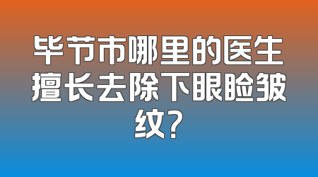 毕节市哪里的医生擅长去除下眼睑皱纹？