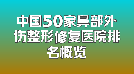 中国50家鼻部外伤整形修复医院排名概览