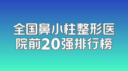 全国鼻小柱整形医院前20强排行榜