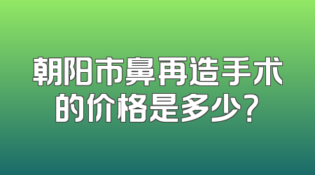 朝阳市鼻再造手术的价格是多少？