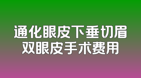 通化眼皮下垂切眉双眼皮手术费用