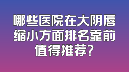 哪些医院在大阴唇缩小方面排名靠前值得推荐？