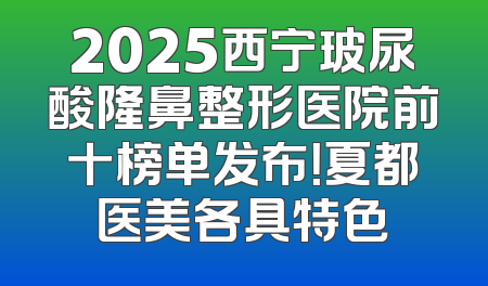 2025西宁玻尿酸隆鼻整形医院前十榜单发布！夏都医美各具特色